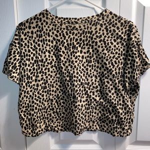 Cheetah print shorter T-shirt